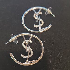 Silver Designer Hoop Earrings